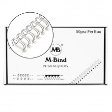M-Bind Double Wire Bind 2:1 A4 - 1"(25.4mm) X 23 Loops, 50pcs/box, White